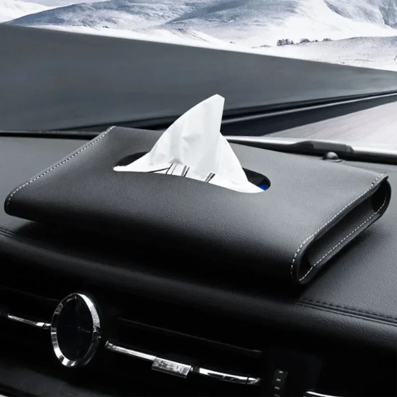 Car Tissue Box Towel Sets Car Sun Visor Tissue Box Holder Auto Interior Storage Decoration for All Car Decor Accessories Amagi