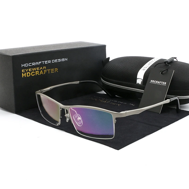 HDCRAFTER Men\'s Optical Glasses Frame Prescription Myopia/Hyperopia Eyeglasses Frames Men Fashion Reading Plain Glasses Eyewear