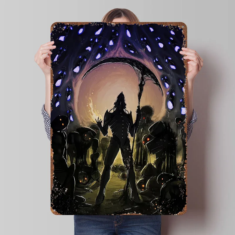 Warframe Poster Customized Vintage Metal Signs Wall Art Retro Tin Plaque for Home and Decoration Gaming Office Decor Room House