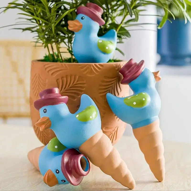 Pot Watering Spikes Duck 4 Pieces Watering Spikes Automatic Plant Waterer Plant Accessories Sturdy Plant Watering Devices For