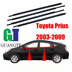 4PCS Black Car rubber Weatherstrip Glass Window Molding Trim Seal Belt Compatible with Toyota Prius 2003-2009 OEM 75710-47010