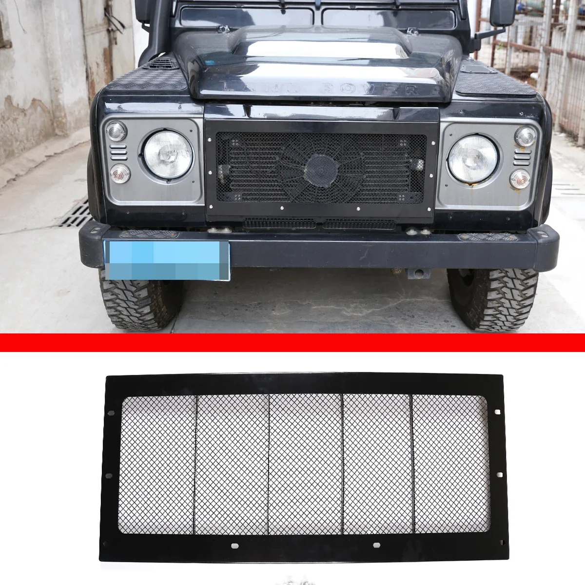 

For 2008-2019 Land Rover Defender 90 110 Metal Front Cover Grille Insect Resistant Net Automotive Exterior Accessories