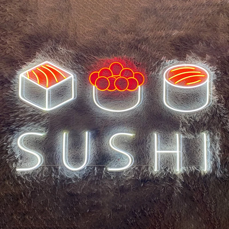 sushi logo restaurant neon sign led decoracao de logotipo sashimi hanging night light decoracao de parede japones 01