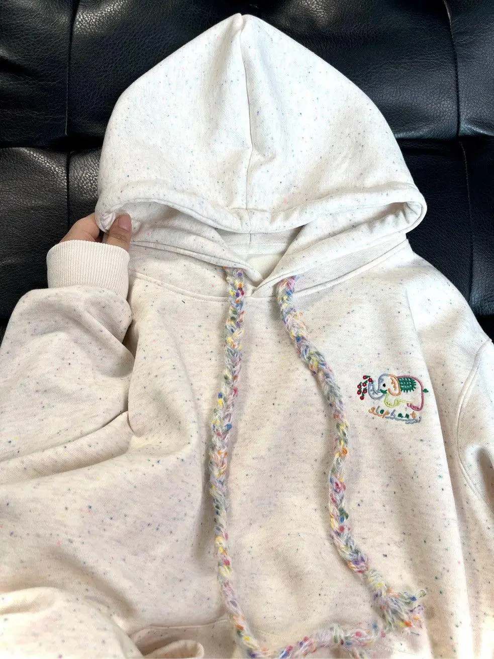 

Женская толстовка с вышивкой в виде слона, свободного кроя, оверсайз, на раннюю весну, осень и зиму, маленький размер, корейский стиль