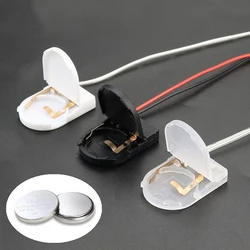 New 5PCS Single Slot CR2032 CR 2032 Button Coin Cell Battery Holder Case Cover With ON-OFF Switch Leads Wire 3V Battery Box