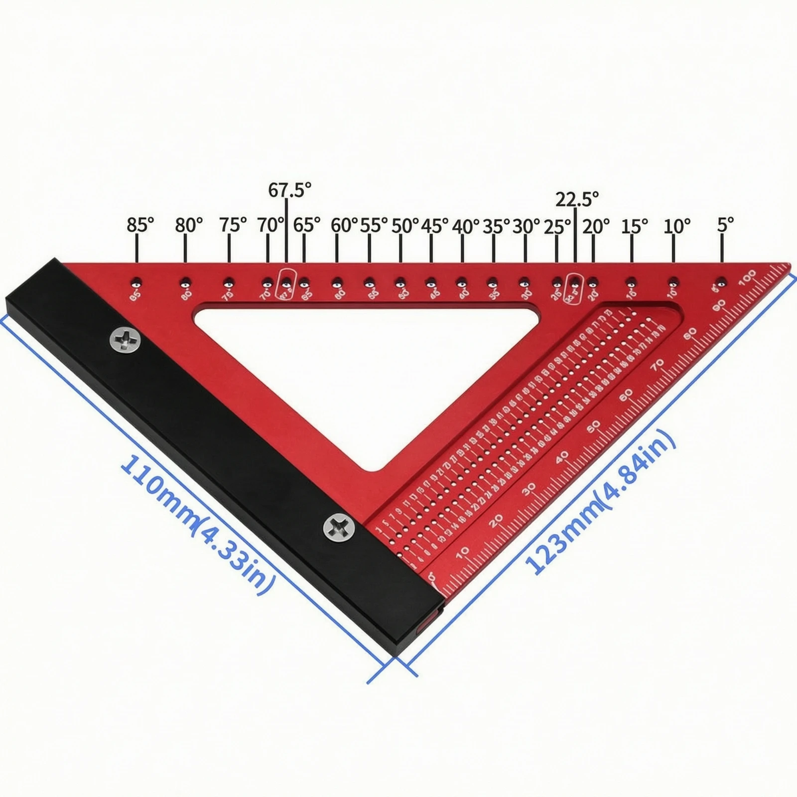 Woodworking Triangle Ruler Accurate Triangle Ruler with Base Carpenter Square Multi-Angle Layout Tool Wear-Resistant