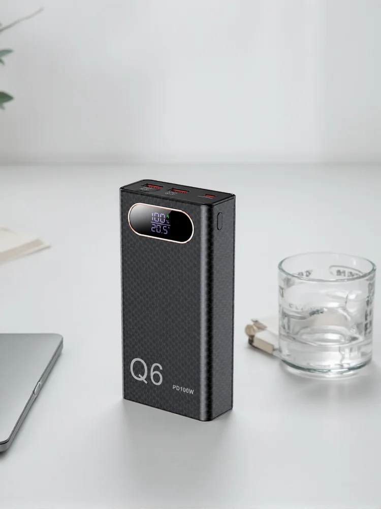 Obudowa bez lutowania do szybkiego ładowania PD100W, na 6 ogniw 21700 Flat Top, zestaw DIY Power Bank Q6 z cyfrowym wyświetlaczem mocy. — zdjęcie produktu 7