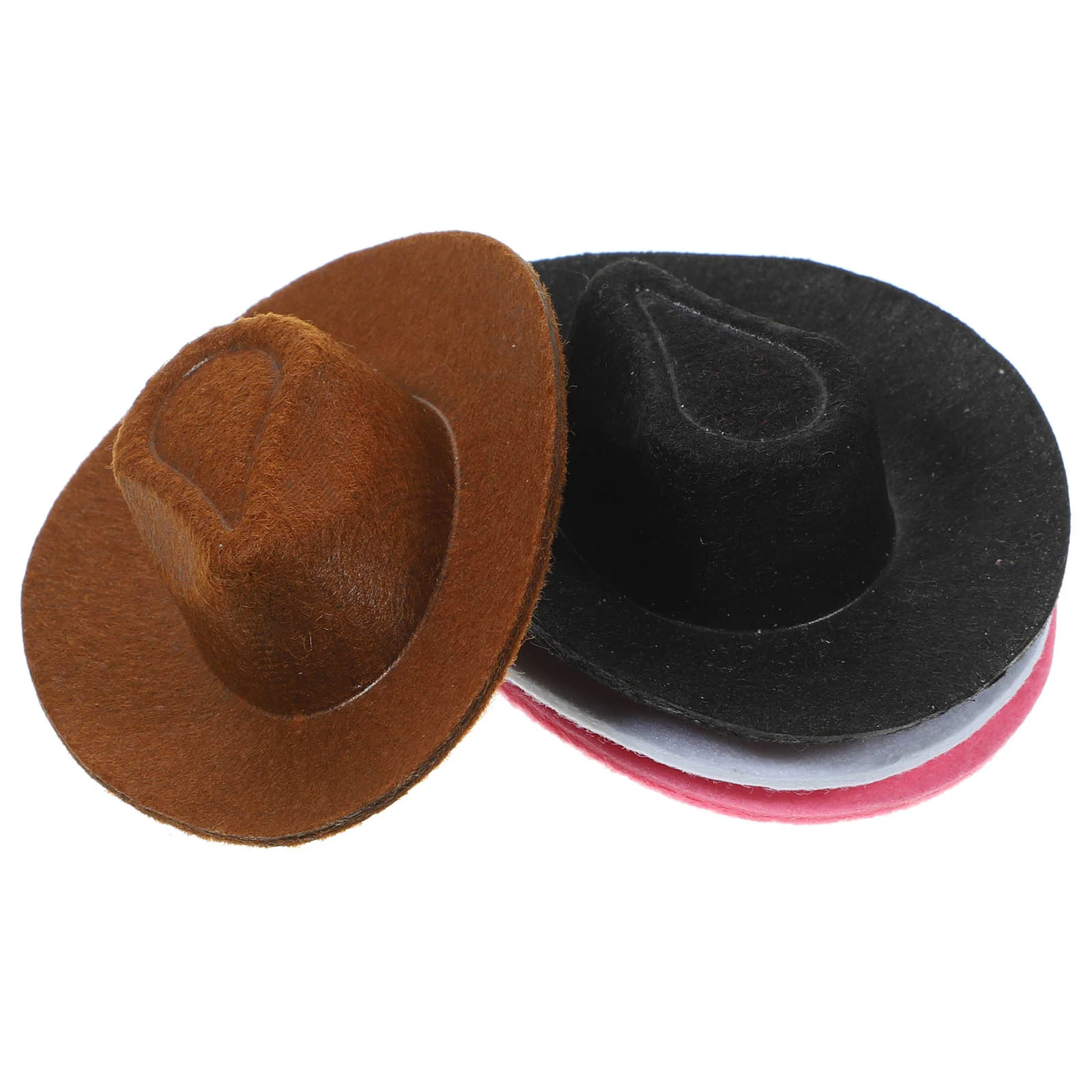 4 Pcs Mini Cowboy Hat Hats Tiny for Dolls Miniature House Little Non-woven Fabric Party Decorations