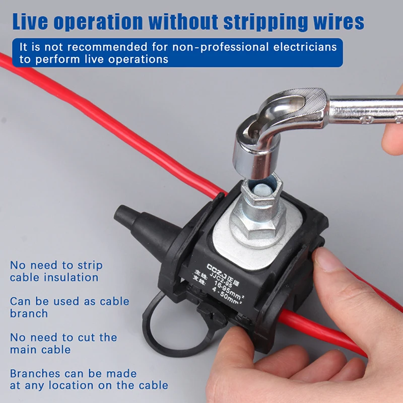 ✰✪1PC Insulation Piercing Connector 1KV No Peeling Piercing Clamp High Low Voltage Cable Splitter Insulation Piercing Connector