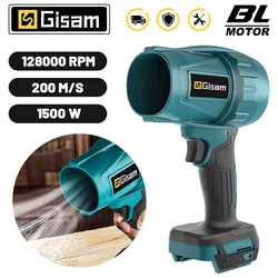 Gisam 200M/S Brushless Electric Turbo Blowers Jet Fan Violent Car Dryer Handheld Dust Snow Removal Tool for Makita 18V Battery