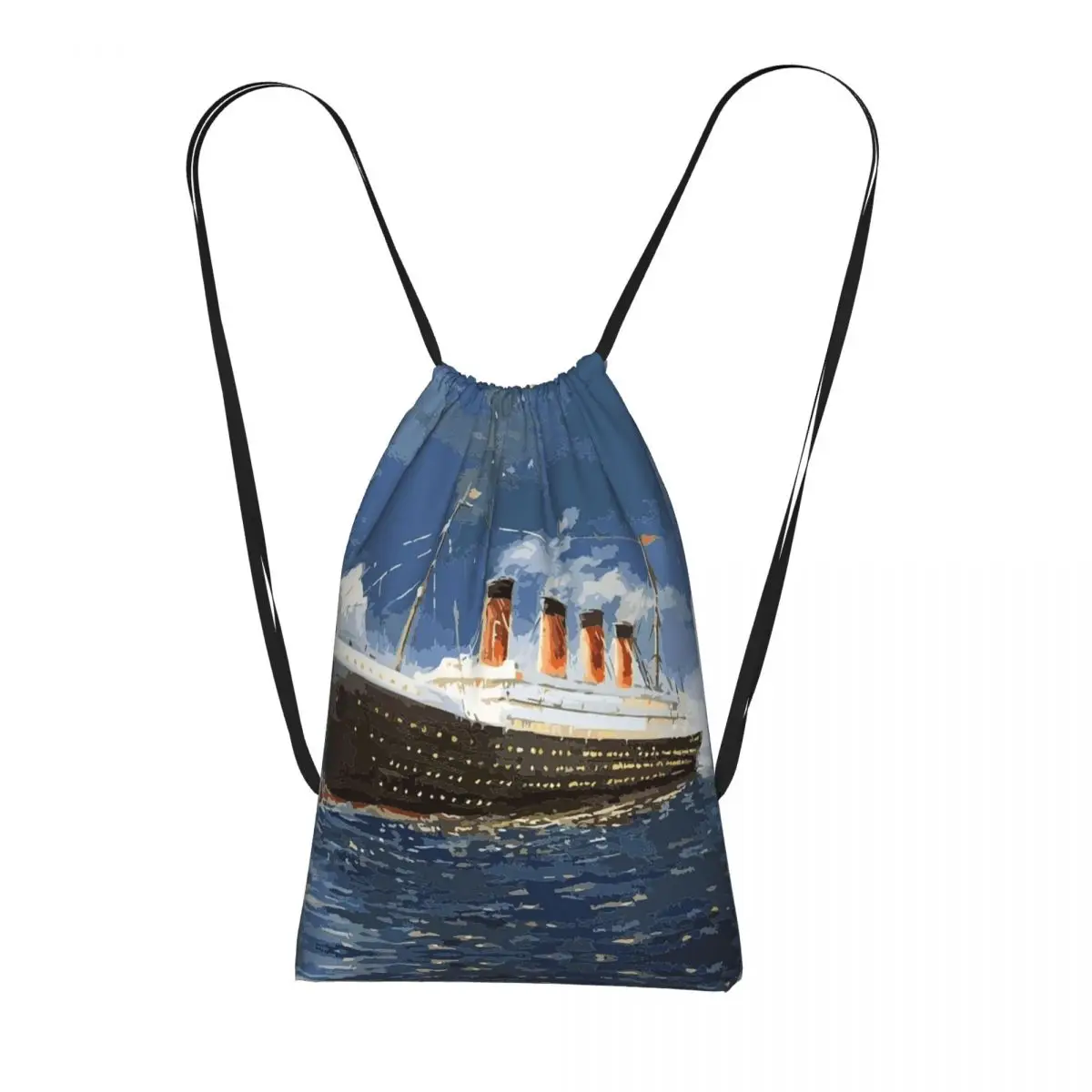 The Most Popular Ship Of All Times, Titanic. Drawstring Backpack Sports Gym Bag Portable Travel Drawstring Bag for Men Women