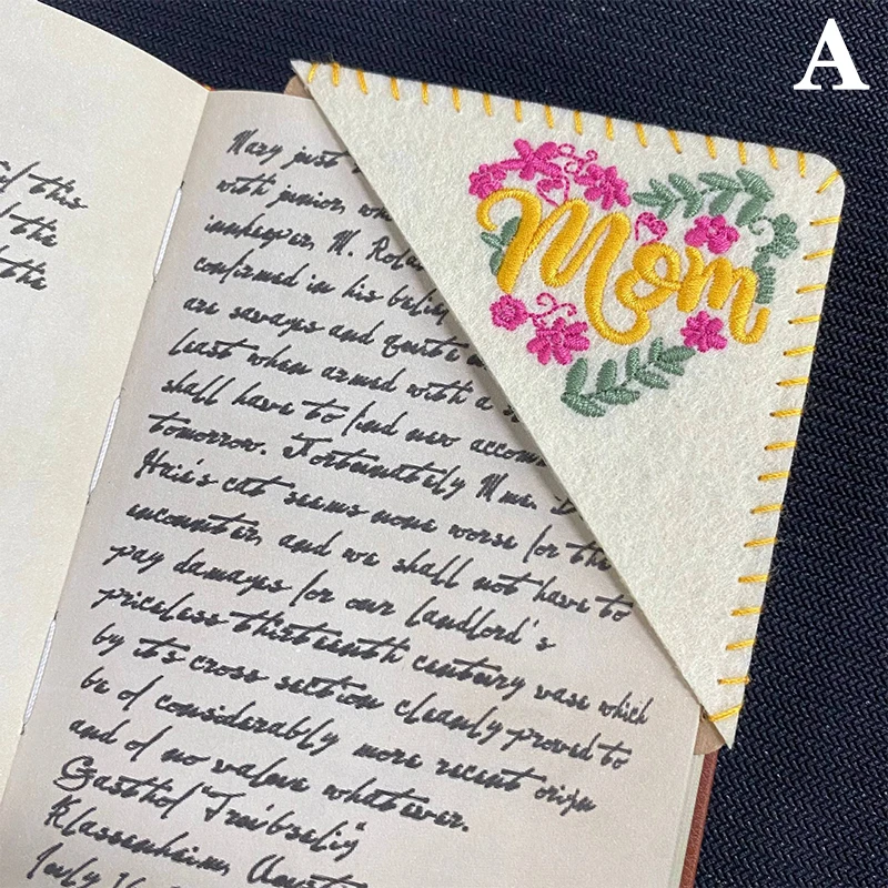 Creative Chinese Embroidery Bookmarks Elegant Felt Flower Personalized Hand Embroidered Corner Bookmark Stationery