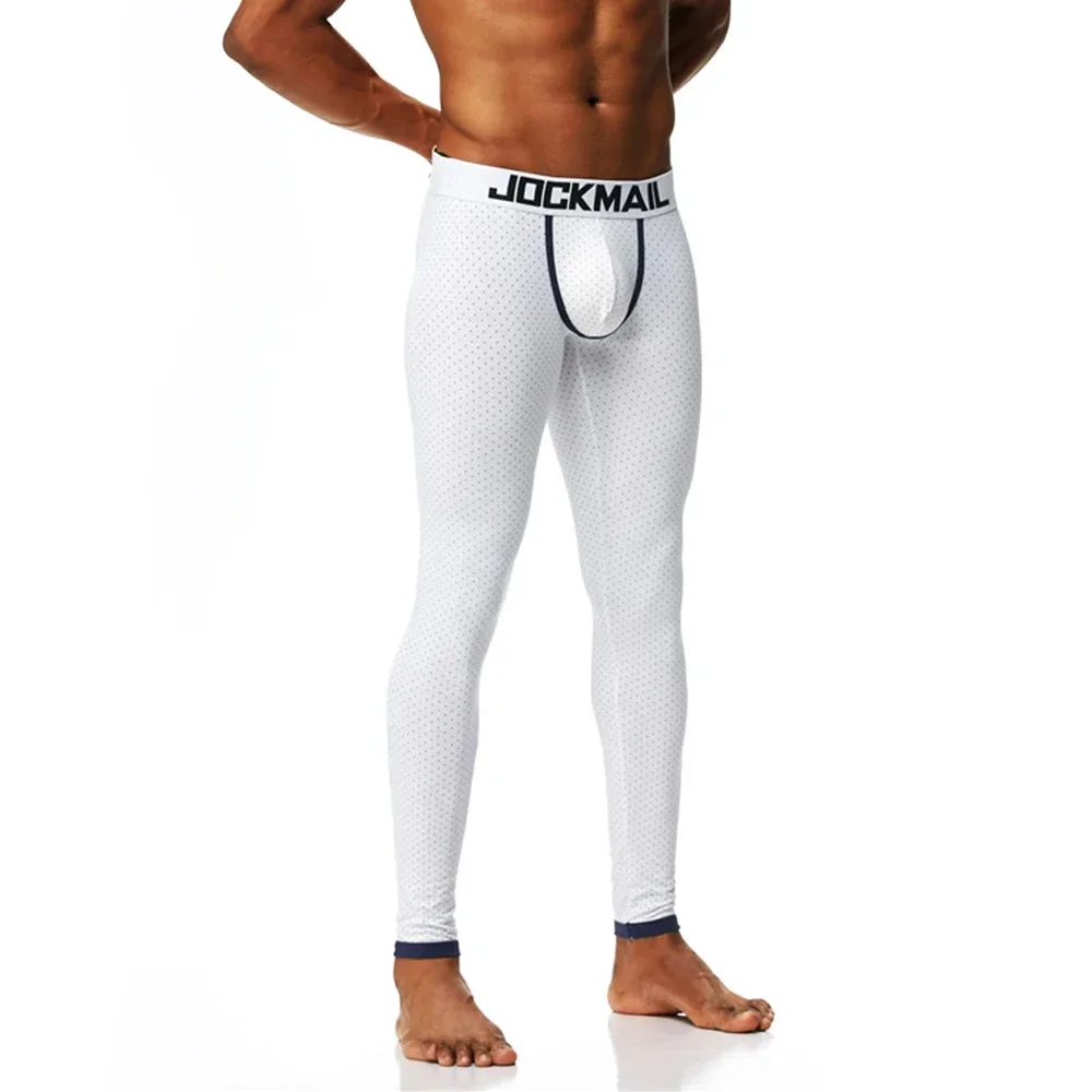 Mallas térmicas de algodón para hombre, pantalones largos, ropa interior, Sexy, a la moda, para dormir, Otoño e Invierno