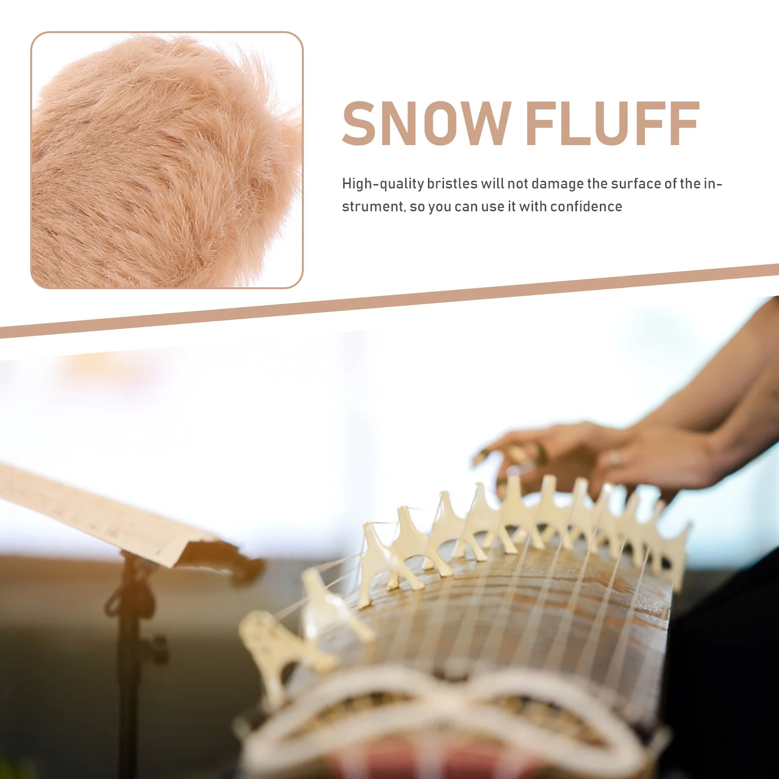 

2Pcs Guzheng Clean Brush Reliable Instrument Cleaner Guzheng Guqin Dulcimer Dust Removal Brush Portable Cleaning Tool