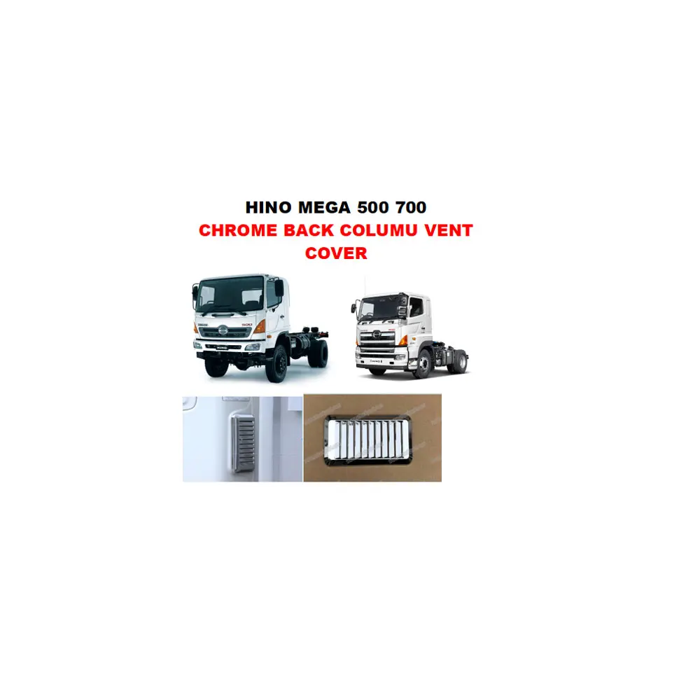 FDONG 1 Pcs Chrome Back Columu Vent Cover for HINO MEGA 500 700