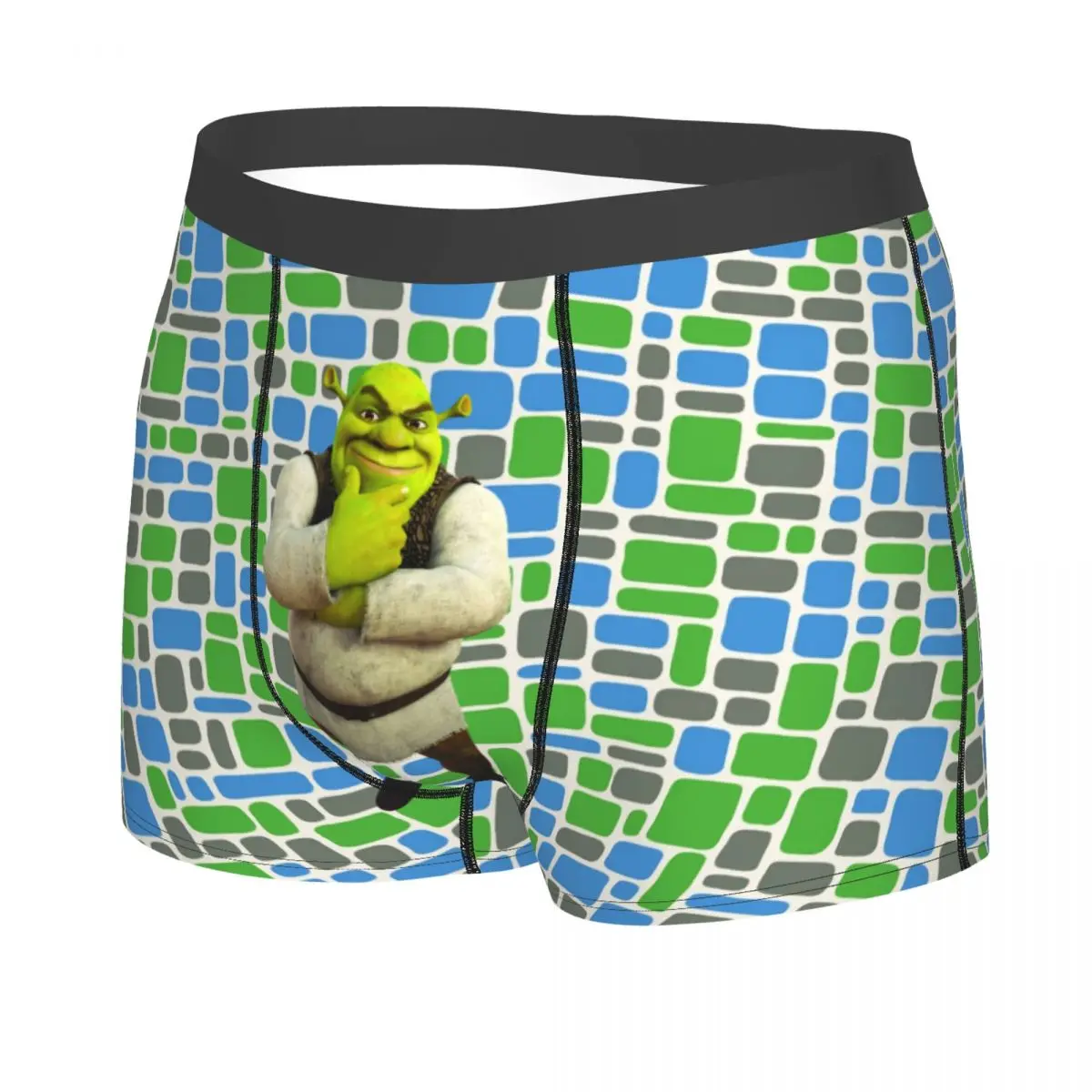 Custom Funny Shreks Smile Boxers Shorts Panties Men\'s Underpants Stretch Briefs Underwear