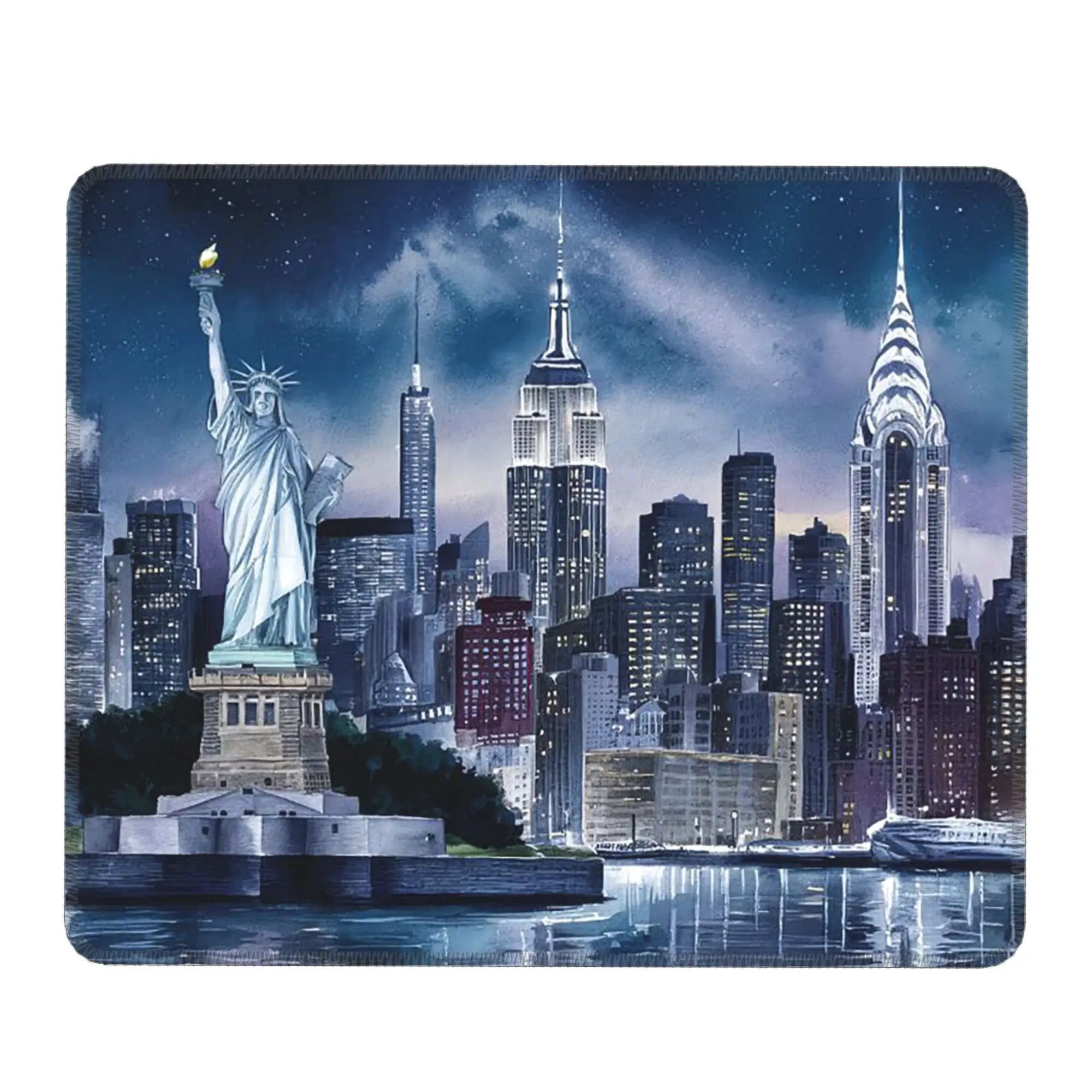 The Statue Of Liberty And Night View Of New York Mouse Pad Computer Keyboard Mouse Mat Gaming Laptop Desk Mat Office Table Mats