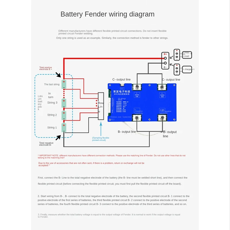 

16S 48V 300A Lifepo4 BMS Lithium Battery Protection Board Same Port With Temperature Control (85V Withstand Voltage)