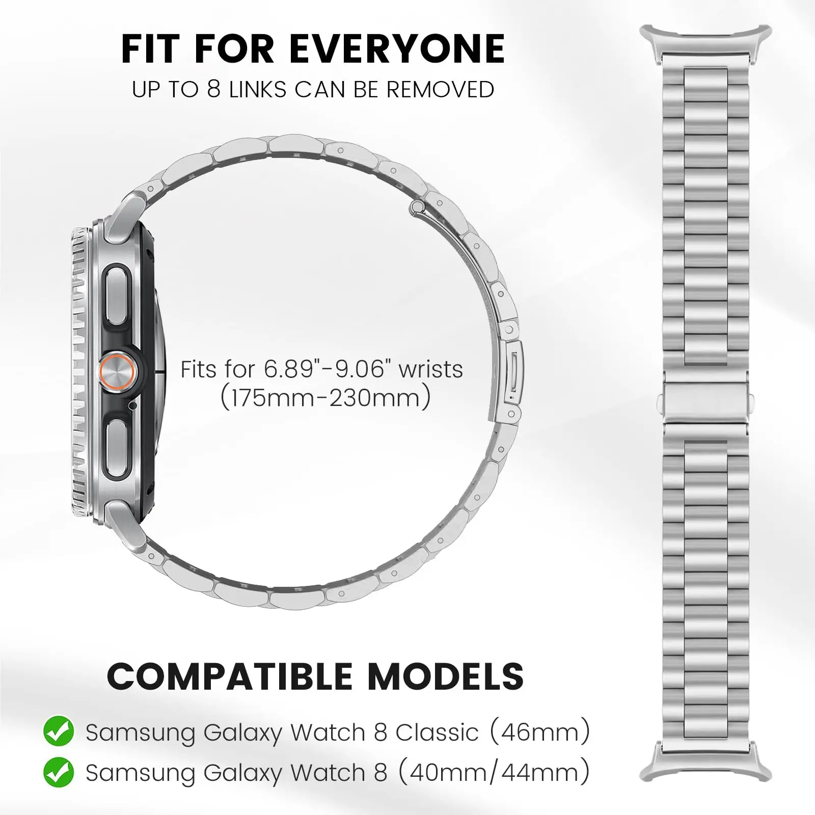 Stainless Steel Strap For Samsung Galaxy Watch 8 classic 46mm Metal Watchband Bracelet Correa For Samsung Watch 8 40mm 44mm band