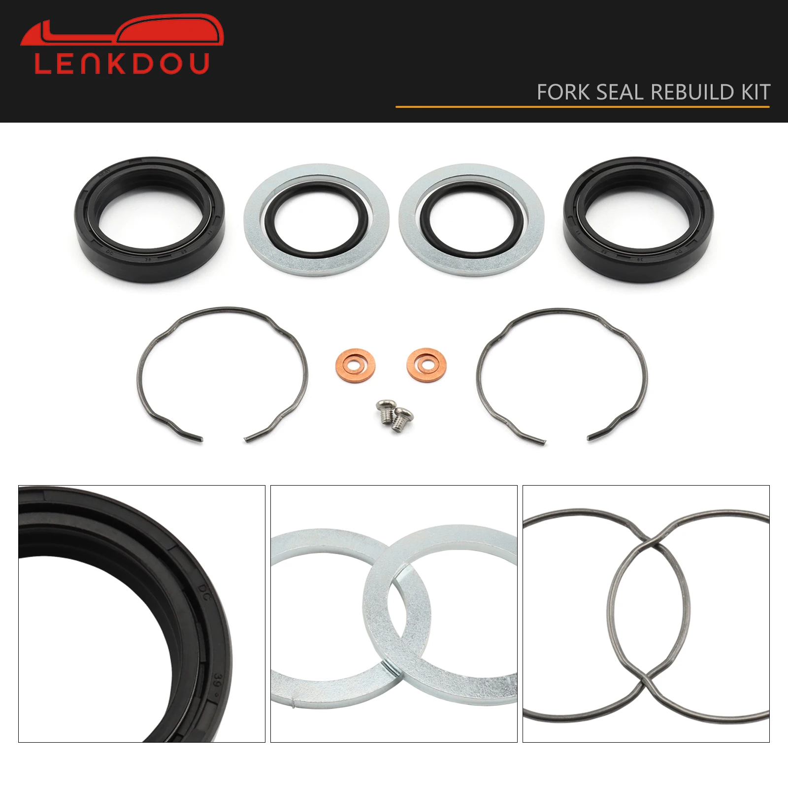 39MM Fork Seal Rebuild Kit 45378-87 For Harley Dyna Super Glide Low Rider FXR FXDB 1987-2005 Sportster XL 883 1200 1988-2024