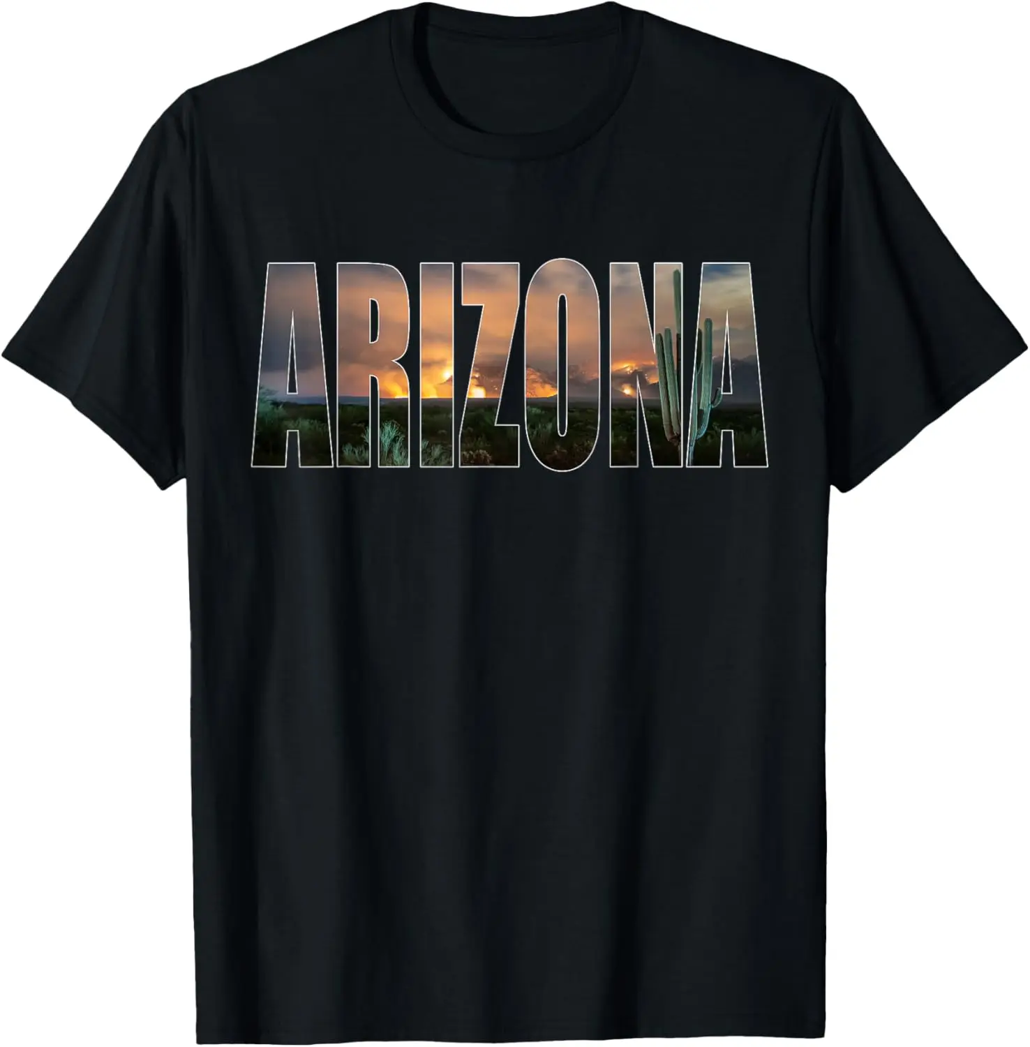 Arizona Photo Landscape Cactus Dessert Mountains Nature T-Shirt