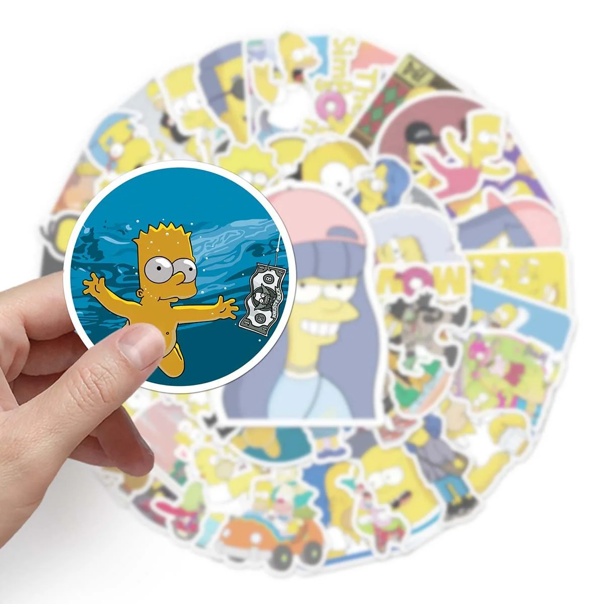 Pegatinas de dibujos animados de Los Simpsons, calcomanías impermeables de PVC para monopatín, portátil, guitarra, equipaje, motocicleta, 10/30/50 piezas