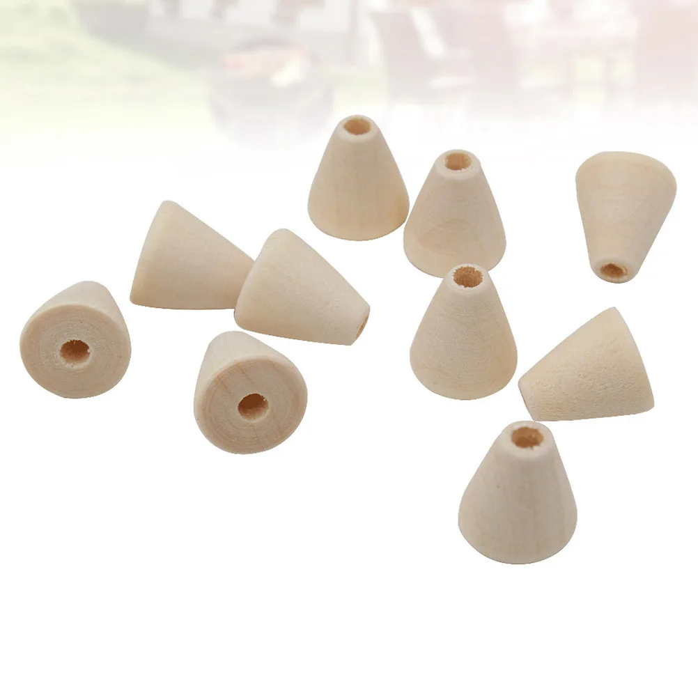 100 Pcs Beaded Toys DIY Beads Kit Wooden Bracelet for Jewelry Making Cone Shape