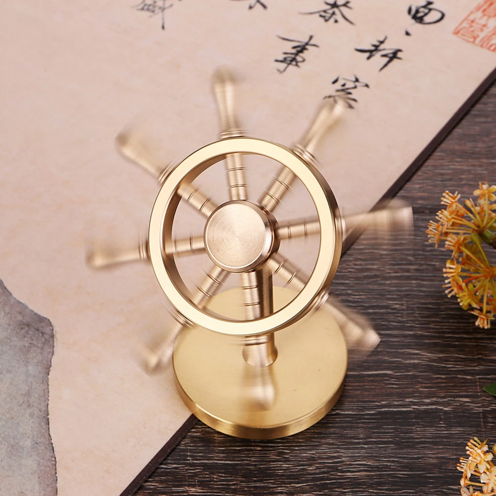 

Brass Marine Rudder Decoration Desktop Vintage Mediterranean Ornament Creative Rudder Craft Home Office Table Decor