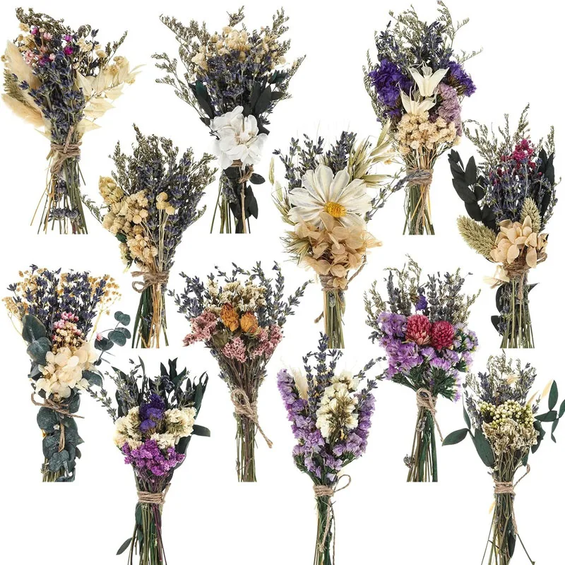12pcs Dry Flowers Baby's Breath Silk Gypsophila Bendable Stems Faux Flowers for Vase Home Office Wedding Table Centerpiece Decor