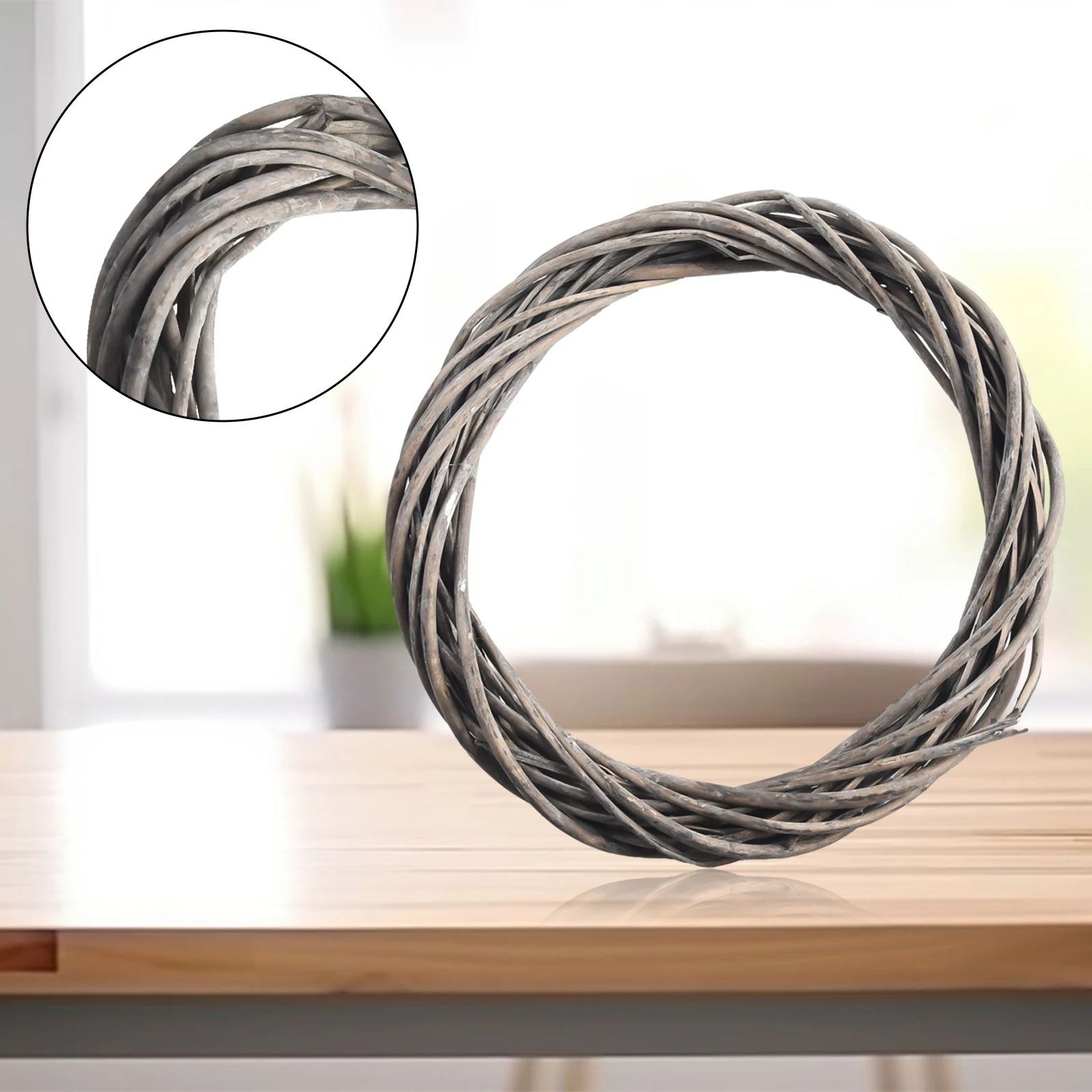 20/25/30cm Xmas Rattan Ring Artificial Flowers Garland Dried Plants Frame For Home Christmas Decoration DIY Floral Wreaths