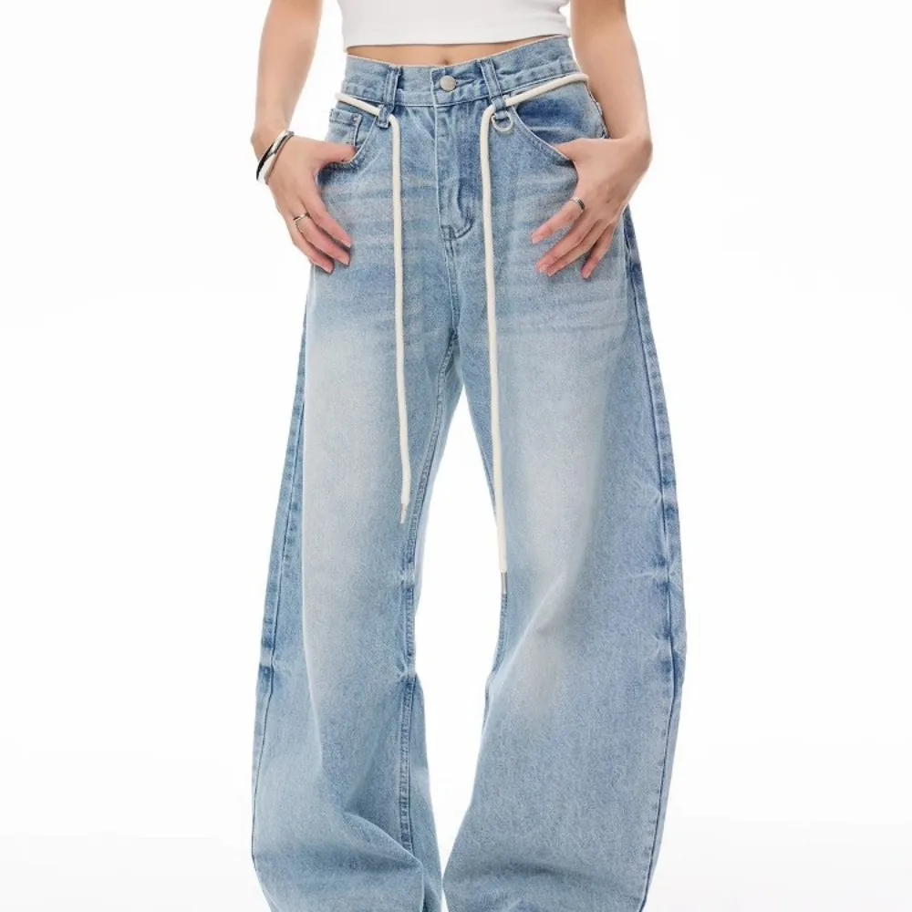 

Women Jeans High Waist Loose Straight Leg Femme Jean Fashion Y2k Casual Streetwear Female Pants Baggy Trouser