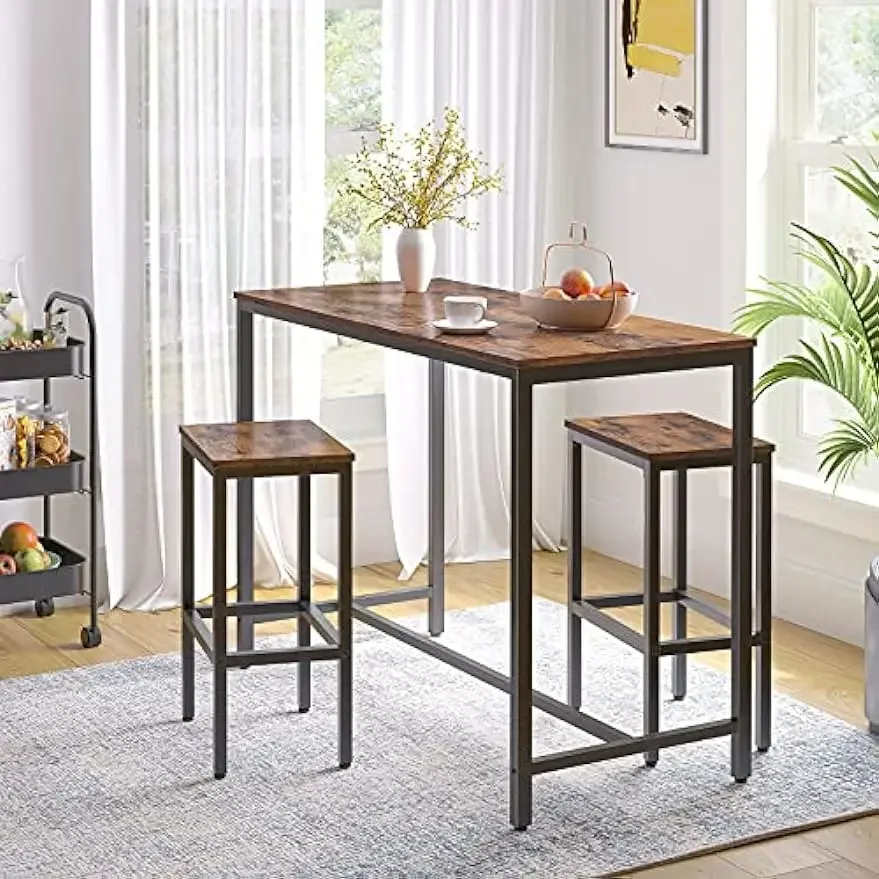 Bar Table, 47.2” Rectangular Pub Table, Dining Table for Living Room, Dining Room, Kitchen