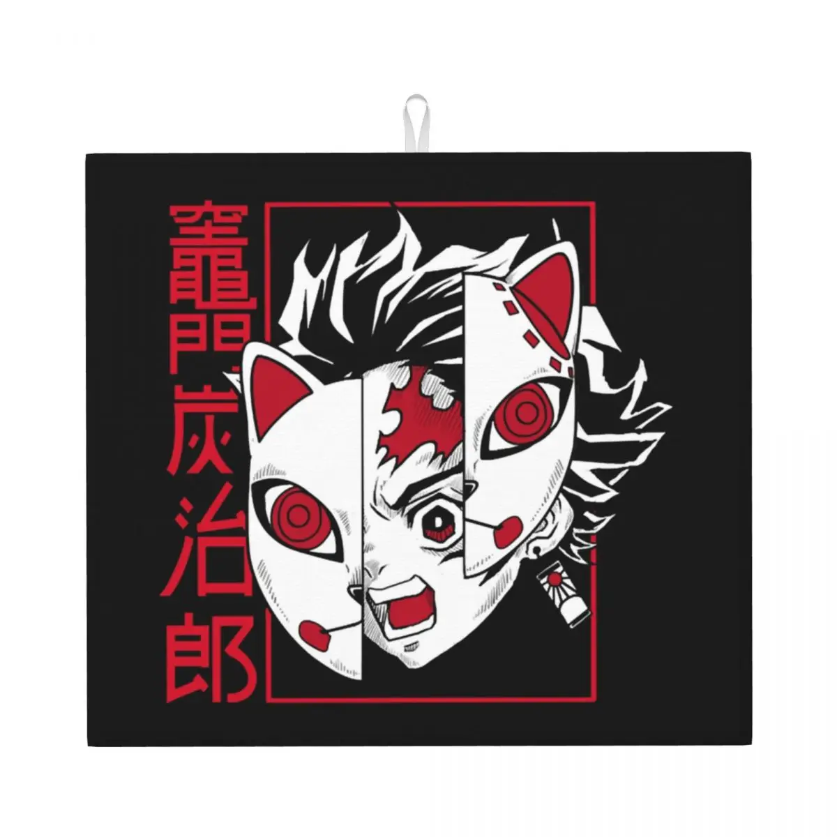 Microfiber Demon Slayers Kimetsu No Yaiba Dish Drying Mat for Kitchen Quick Dry Kamado Tanjirou Drainer Pads for Countertop