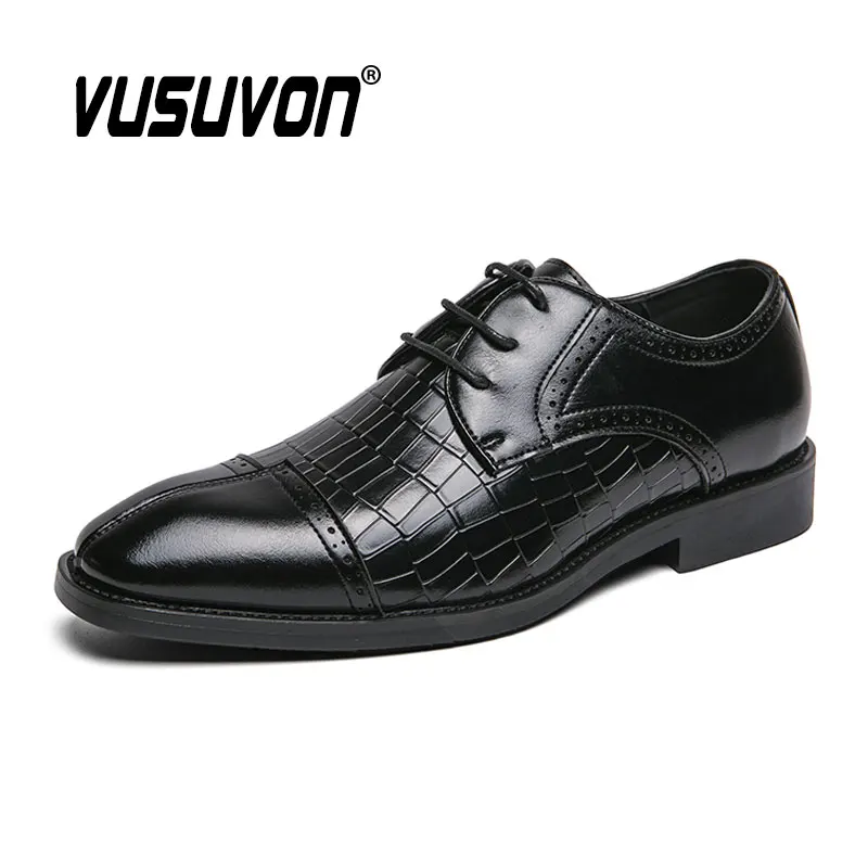 

Men Derby Shoes Split Leather 38-48 Size Boys Breathable Loafers Black Soft Outdoor Casual Summer Fashion Mules Dress Flats