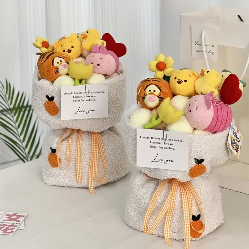 Disney Cute Cartoon Winnie Bear Songsong Doll Creative Plush Flower Bundle Tigger sorpresa regalo di compleanno