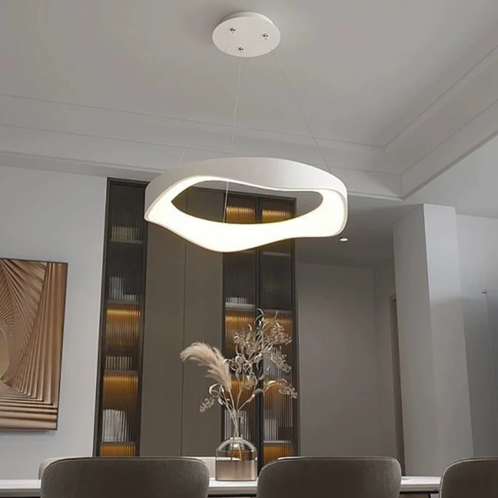 Nordic LED Pendant Light White Home Decorative Ceiling Hanging Lamp Living Room Dining Table Bedroom Study Minimalism Chandelier