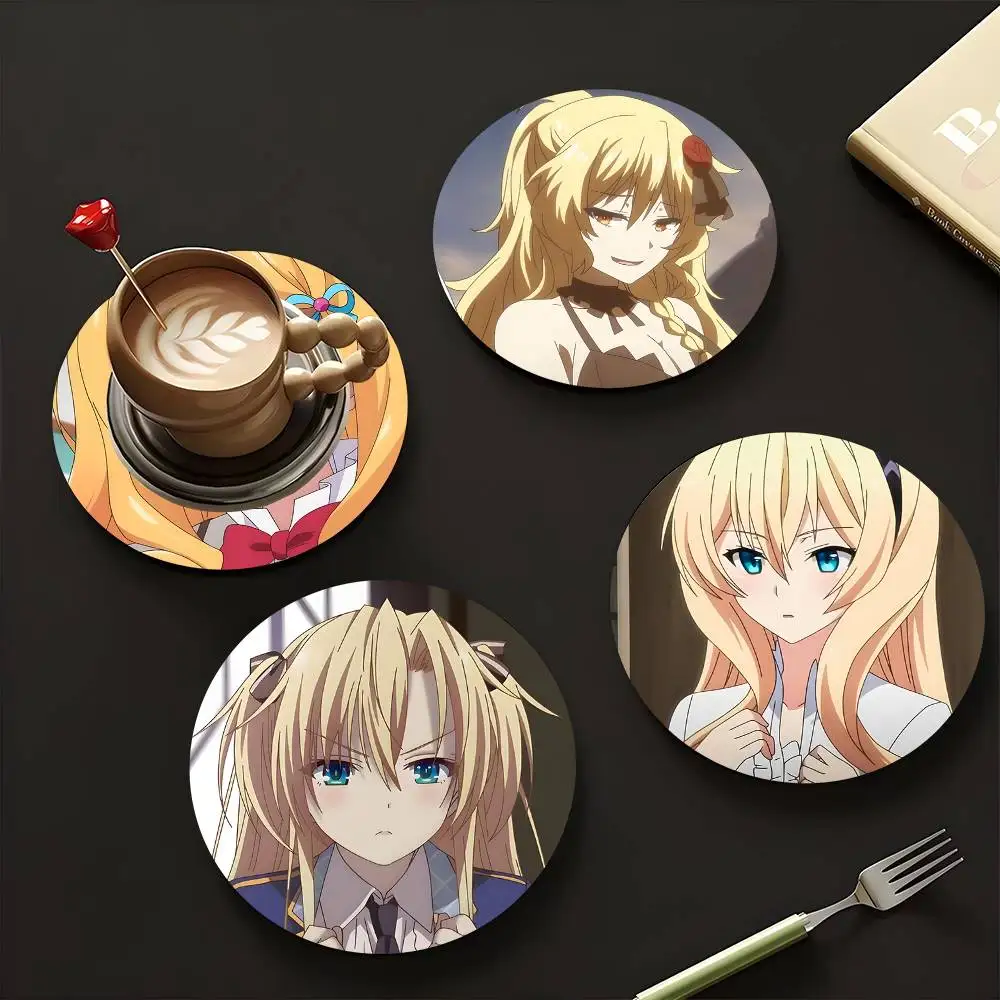 1pc Celistia Ralgris Anime Figure Wooden Coaster Colour Printing Cup Mat Home Desk Decoration Gifts