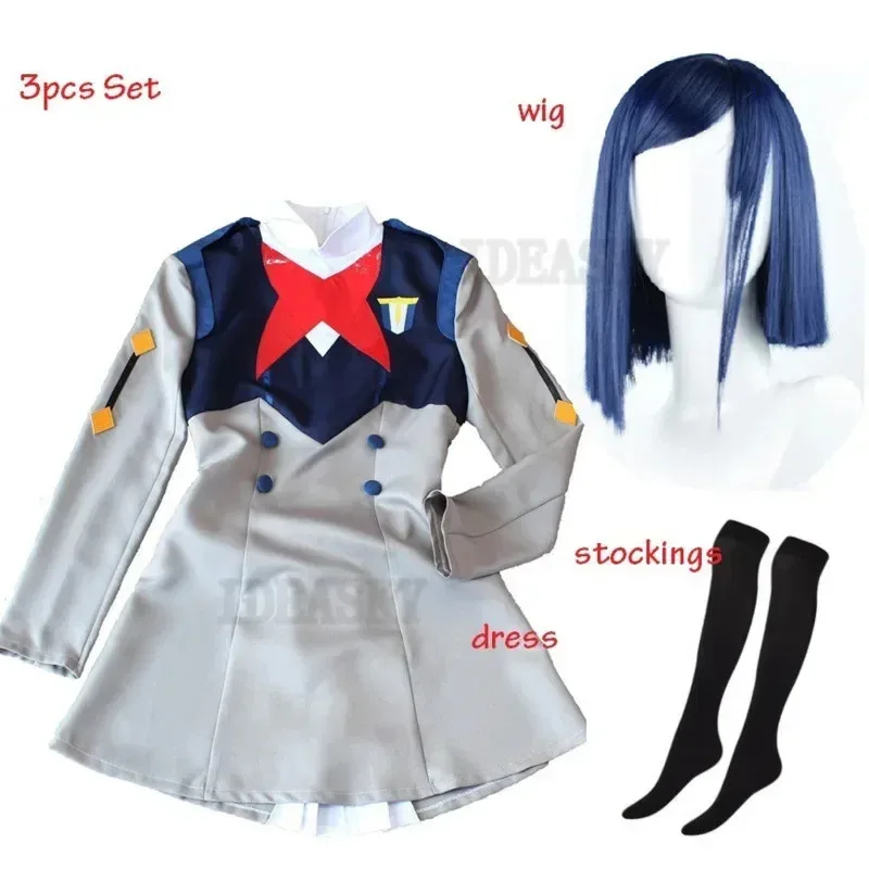 FC6DARLING in the FRANXX Косплей Хиро Ичиго Кокоро Zero Two Косплей Школьная форма Костюм Парик Обувь Аниме Хэллоуин Outfi@FC8!