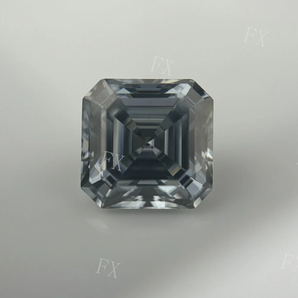 

Wholesale Size 5x5~10x10mm Gray Color VVS1 Loose Moissanite Stone Asscher Cut shape With Certificate