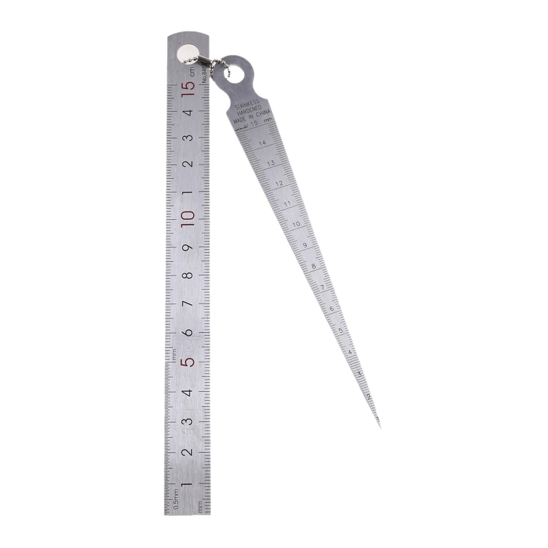 Taper for Gap Gauge & Straight Ruler 1-15mm 1-15cm Stainless Steel Depth Ruler Hole Inspection Tool Dimensional Measurem