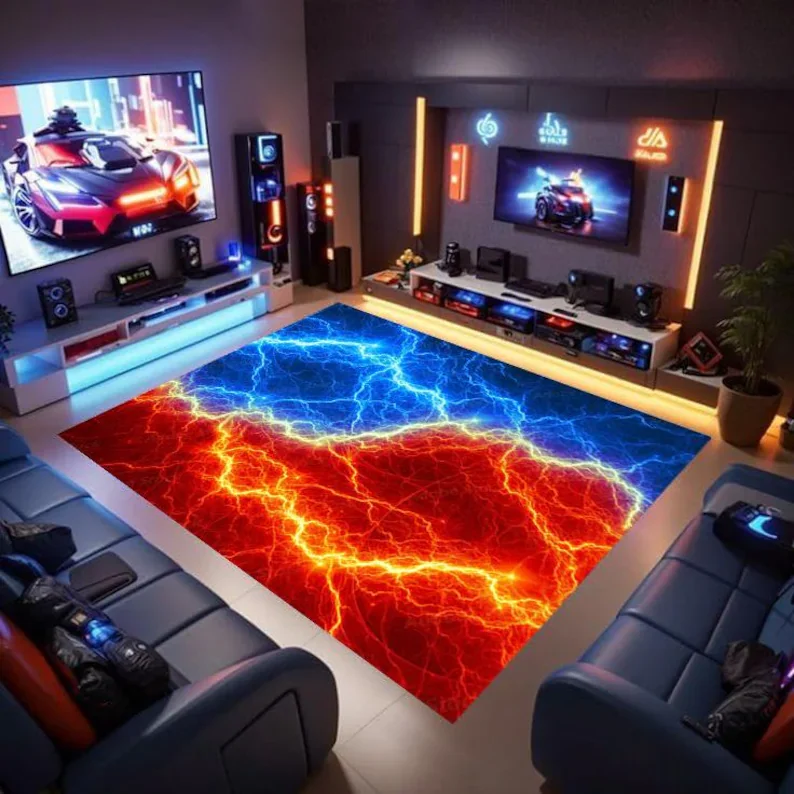 Neon Look Rug, Blue…