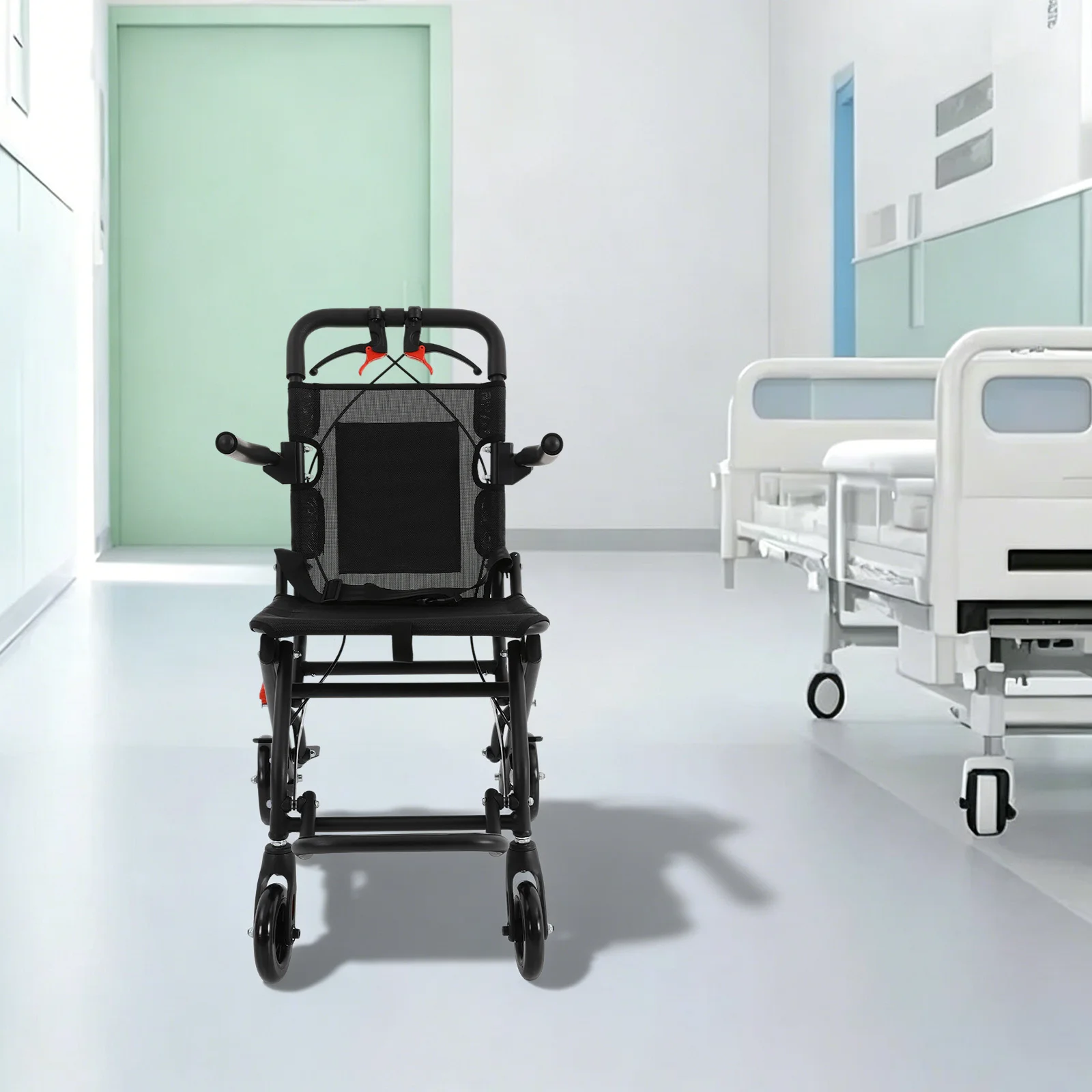 Aluminum Alloy Lightweight Wheelchair with Carry Bag, for Users 4.43‑6.07 Feet Tall, Mobility Support for Elderly And People with Movement Limitations view 3