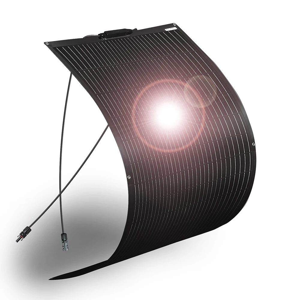 

Flexible Solar Panel 100W 12V Monocrystalline High Efficiency Lightweight for RVs Boat Cabin (Black OR White)