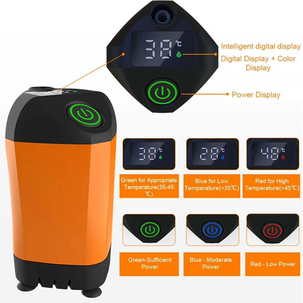 Imagem -05 - Bomba de Chuveiro Elétrica Portátil para Camping ao ar Livre Chuveiro Impermeável com Display Digital Caminhadas Viagens Praia Rega Pet Ipx7