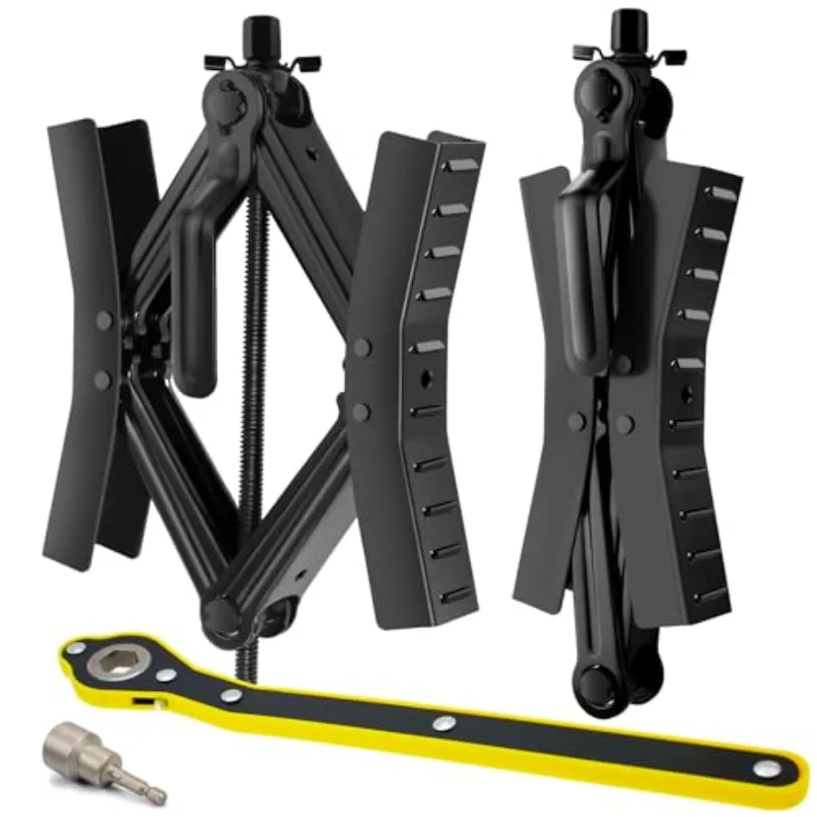 

Camper RV Wheel Chock Stabilizer, Heavy Duty Tire Locking Chock RV Camper Accories with Wrench, Anti-Move X Shape Wheel Chocks