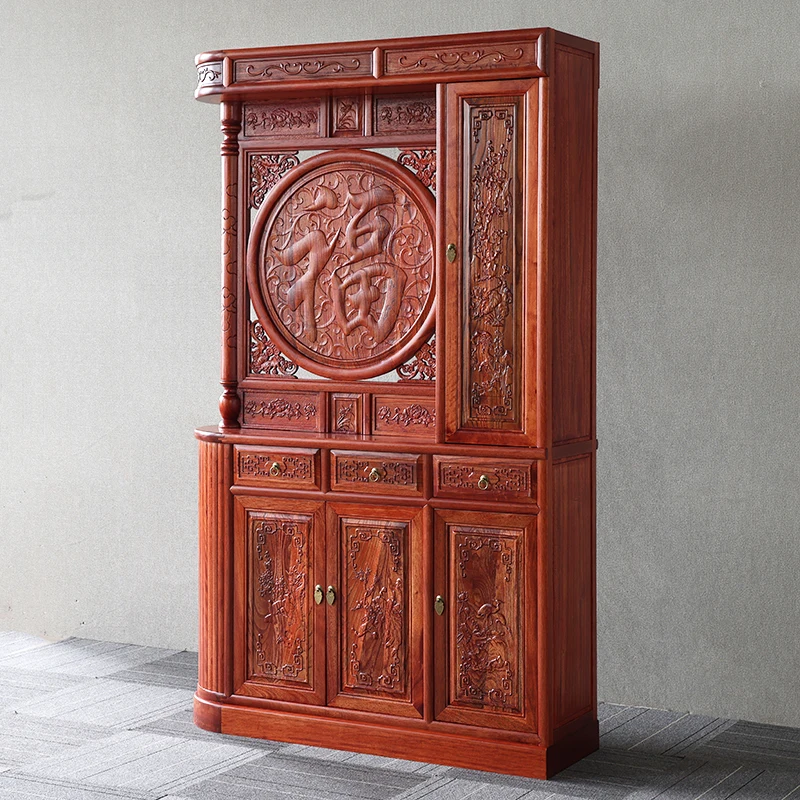 Solid wood double-sided storage shoe cabinet wine cabinet