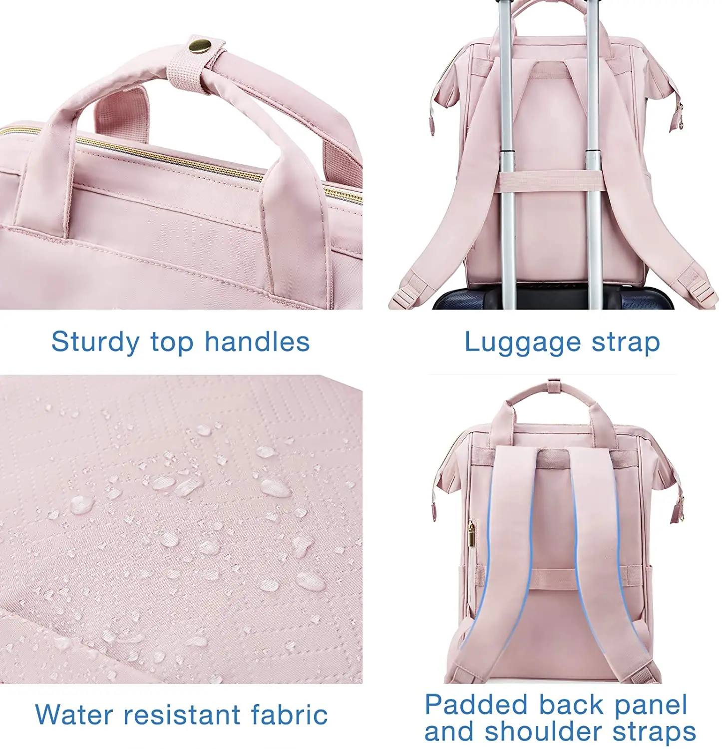 BAGSMART Bolsas Escolares para Meninas, Mulheres Mochilas de Viagem de Negócios, Mochila Escolar Bonito, Mochila Laptop, 50L, 14-15.6\