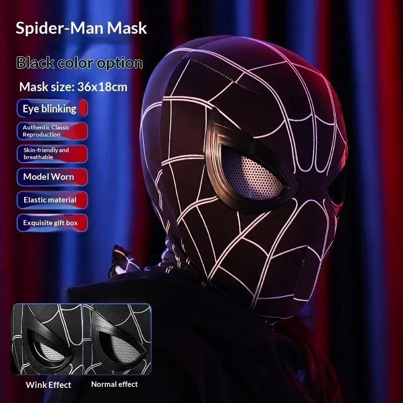 Spider-Man Headgear With Movable Eyes Cool Cosplay Accessory Manual Electric Amazing Mask Gift For Festivals Party Display
