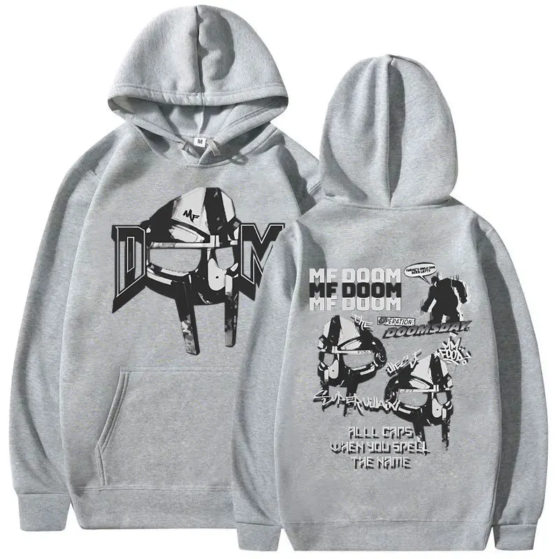 Rapper Mf Doom Doomsday Double Sided Print Hoodie Streetwear Men Women Hip Hop Oversized Sweatshirt Male Casual Fleece Hoodies