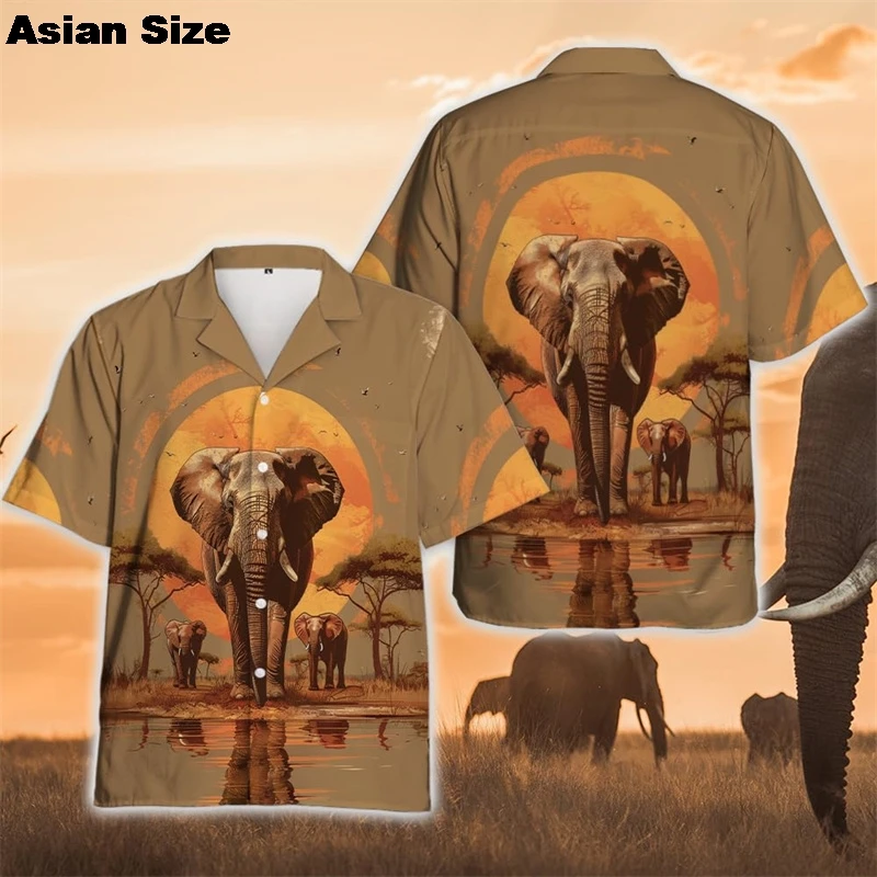Men's Shirts Thai Elephant Casual 3D Printed Hawaii Shirt Man 2025 Summer Fashion Shirt For Man Daily Short Sleeves Men Clothing